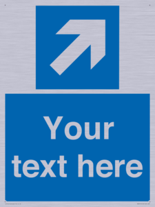 Custom Directional signage blue up right arrow 